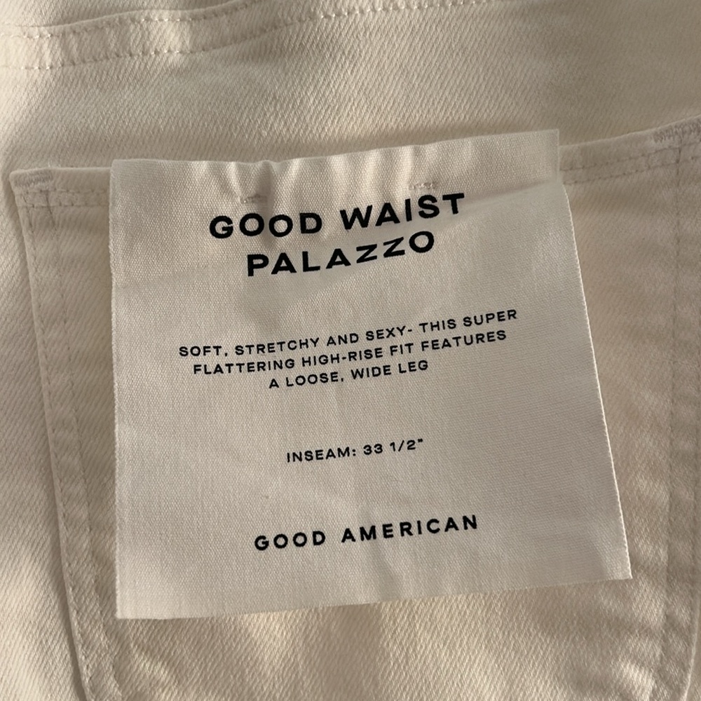 Good American White Wide Leg Flare Jeans - Picture 3 of 4